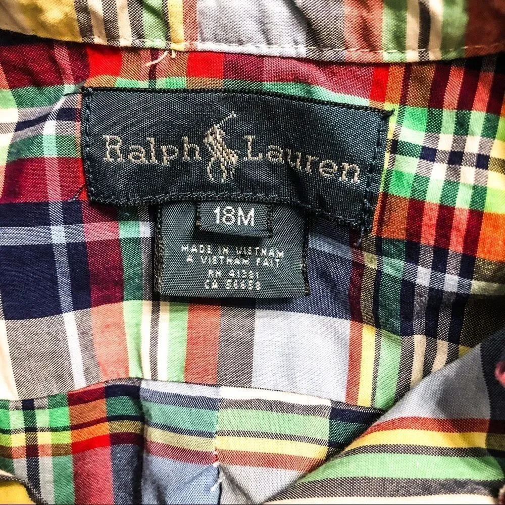 Ralph Lauren Spring Plaid Button-Down Sz 18M